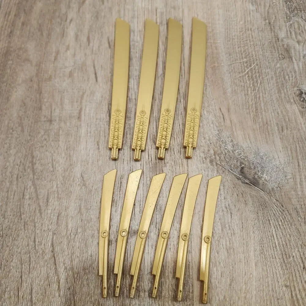 10 Pcs Lego Propeller 1 Blade 10L w/ Bar & 16L w/ Axle Sword Weapon Pearl Gold